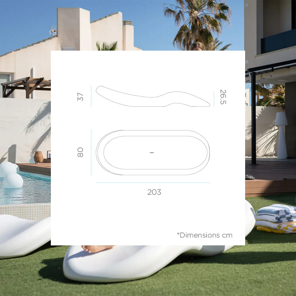 Tumbona Rasa para casas, piscinas, hoteles y beach club