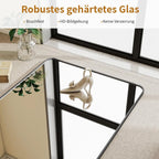 Koonmi miroir sur pied avec coins arrondis, 76 x 171 cm, grand miroir mural sur pied pour chambre à coucher et salon, noir
