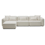 Nismaaya Pascal Modular Sofa Ivory White 3 Seater with Ottoman