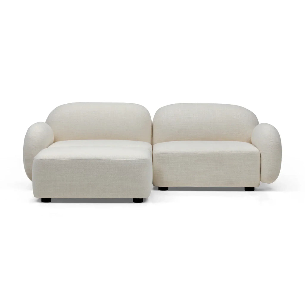 Nismaaya Oslo Modular Sofa Frosted Ivory 2 Seater with Ottoman