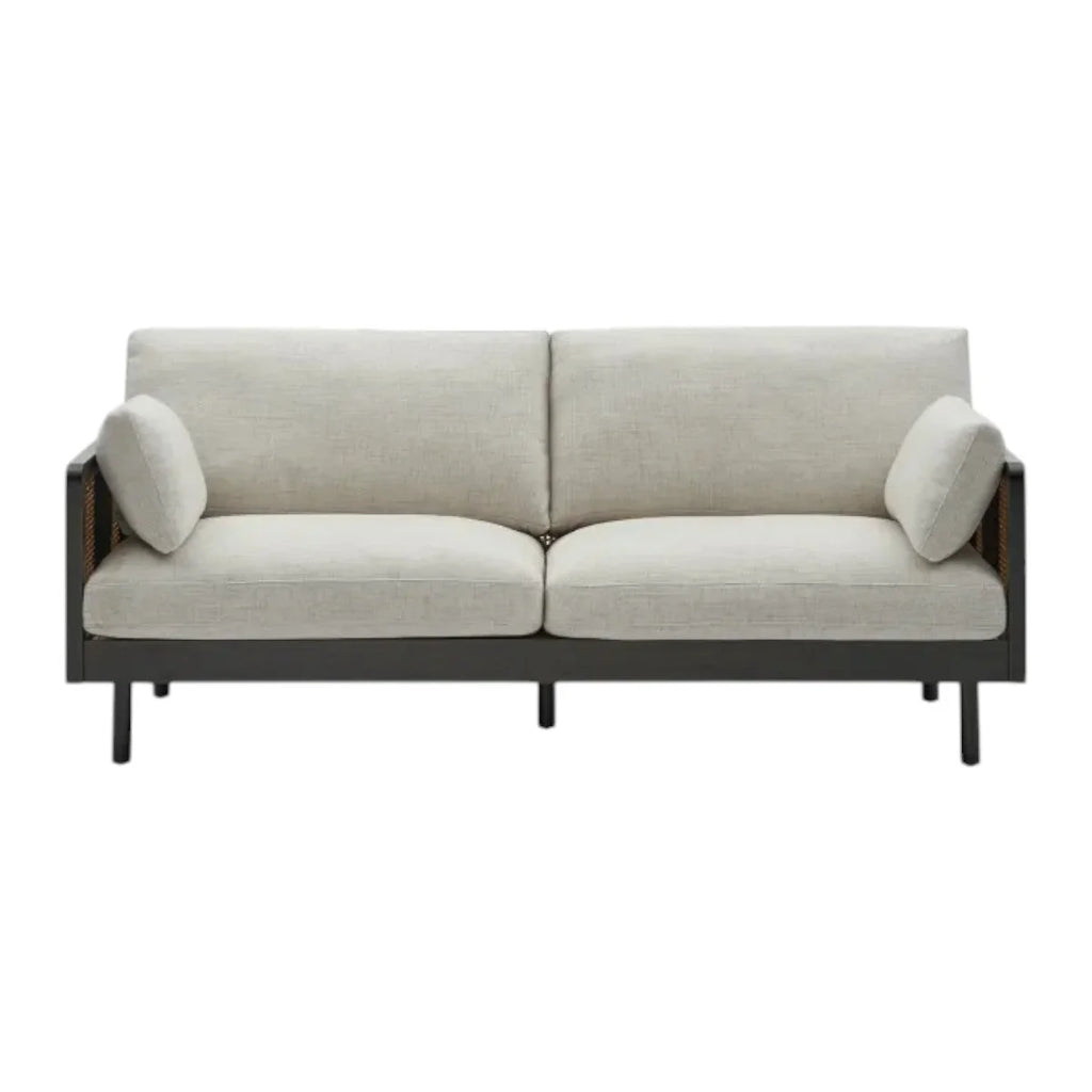 Neci Solid Teak Wood & Rattan 3 Seater Sofa