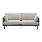 Neci Solid Teak Wood & Rattan 3 Seater Sofa