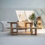 Ariana Rattan Legs Mango Wood Bench