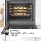 Bosch HBG5780S0 - Série 6, Four encastrable - Multi-fonctions - Pyrolyse - Grande capacité de 71 L - 3600 W - Inox