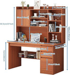 Bureau d'ordinateur Portable avec étagère，Grand Bureau d'écriture pour Bureau à Domicile Poste de Travail Avec Armoire Table D'étude Moderne avec étagère De Rangement po(Size:120x45x165cm,Color:Blanc)