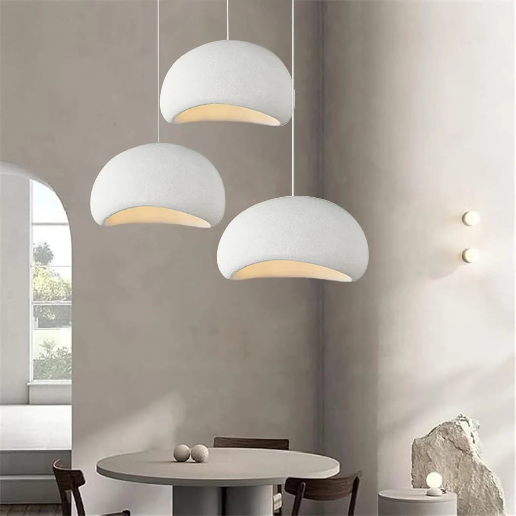 HEYUN Lampe Suspendue Wabi-sabi Blanche E27 Lampes Suspendues Lumières De Restaurant Lampe À Suspension De Bar Créative Style Pour Salle À Manger Salon De Thé Salon Café Cuisine(A1)