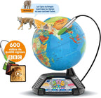 VTech - Genius XL Globe Vidéo Interactif, Globe Terrestre Enfant avec Écran Couleur, Stylet Tactile, 600 Vidéos de la BBC, Jouet Scientifique Éducatif, Cadeau Enfant Dès 7 Ans - Contenu en Français