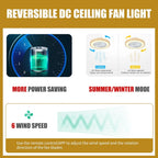 LJX Ventilateurs de Plafond avec Lumières Bois et Télécommande Plafonnier Ventilateur Design Sans Pales Été Et Hiver Réversible 6 Vitesses Moteur DC Gradable Ventilo Plafond Silencieux Pour Chambre