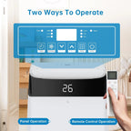 Climatiseur Mobile 12000 BTU 3-En-1 Refroidissement, Ventilateur & Déshumidificateur 45L/Jour, Silencieux