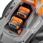 FUXTEC Tondeuse à Gazon sans Fil 40V (2x20V) E2RM43 Set Batteries et Chargeur - Largeur De Coupe 43cm, 40L, Hauteur De Coupe Variable, Tondeuse à Gazon Batterie, sans Fil