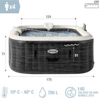 Intex - 28450EX - Pure Spa Bulles Ardoise 4 Places, Gris Ardoise