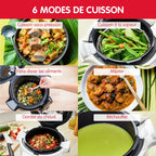 Cookeo+ Connect 200 recettes Blanc, avec louche incluse