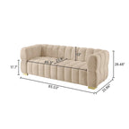 85" Modern Waffle Fabric Couch, Leisure Comfortable Sofa