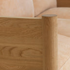 Fabian 3 Seater Oak Wood & Velvet Sofa