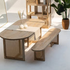 Ariana Rattan Legs Mango Wood Bench