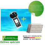 Poollab 2.0 Special Edition - Testeur électronique de piscine (photomètre) - 170 comprimés rouges de phénol pour test de la valeur du pH et du chlore - Accessoires de piscine (avec DPD1,