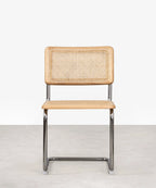 Silla de Comedor de Madera, Ratán y Metal Candy