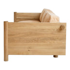 Fabian 3 Seater Oak Wood & Velvet Sofa