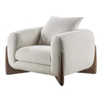 EDER 1 SEATER BOUCLE & WALNUT WOOD SOFA