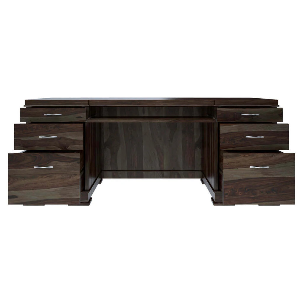 Nismaaya Acelin Modern Solid Wood Office Executive Desk With Keyboard Tray