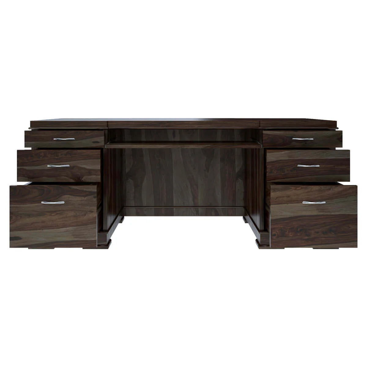 Nismaaya Acelin Modern Solid Wood Office Executive Desk With Keyboard Tray