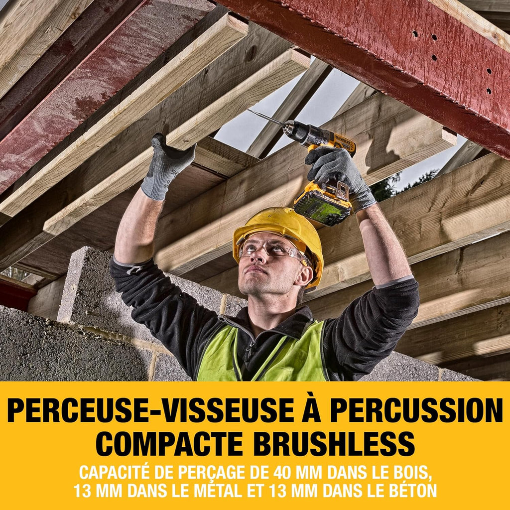 DEWALT - Pack 5 outils XR 18V, 1 perceuse-visseuse, 1 visseuse à chocs à 3 vitesses, 1 scie sauteuse, 1 scie circulaire, 1 lampe LED, 3 batteries 5Ah, 1 chargeur et 2 coffrets TSTAK, DCK551P3T-QW