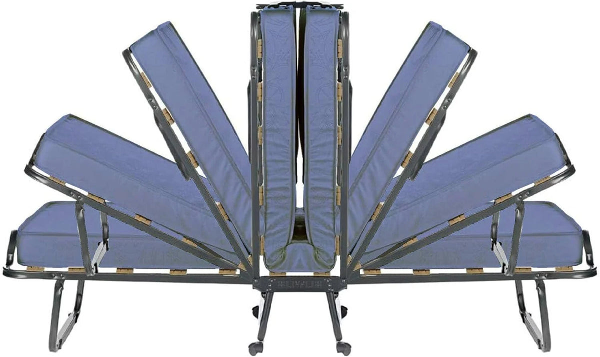 Dmora Lit pliant avec sommier à lattes et matelas, mesure 190x80x30 cm