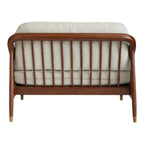Marika 1 Seater Teak Wood & Rattan, Antique Brass Sofa