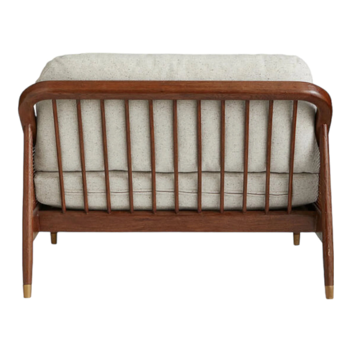 Marika 1 Seater Teak Wood & Rattan, Antique Brass Sofa