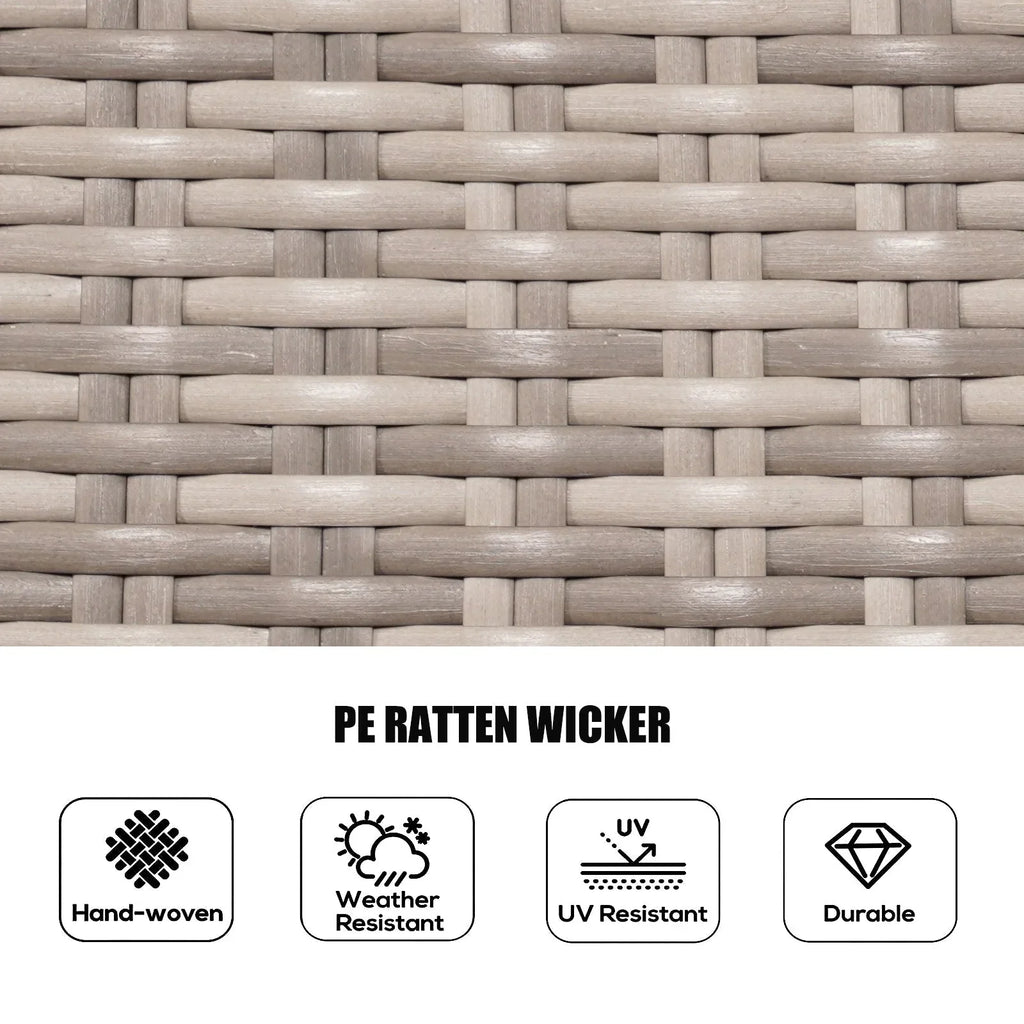7 Pieces Outdoor Rattan Wicker Patio Round Dining Set with Cushions by Moda Furnishings