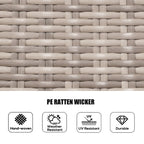 7 Pieces Outdoor Rattan Wicker Patio Round Dining Set with Cushions by Moda Furnishings