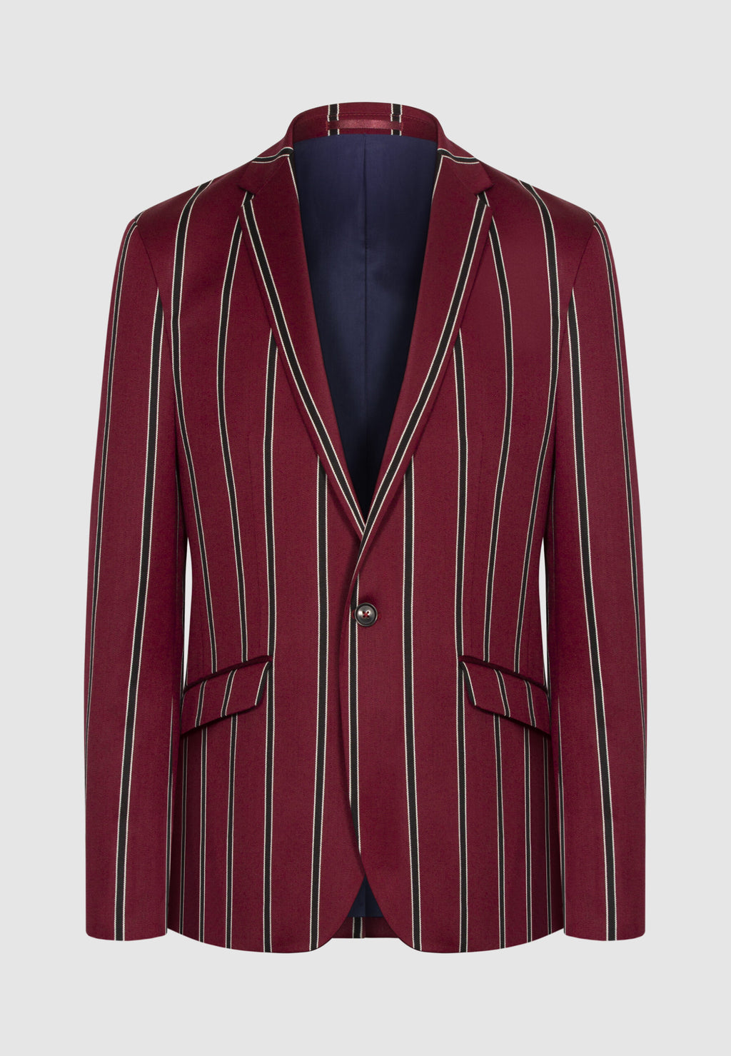 Veste coupe ajustée bordeaux à rayures régatta en laine et coton