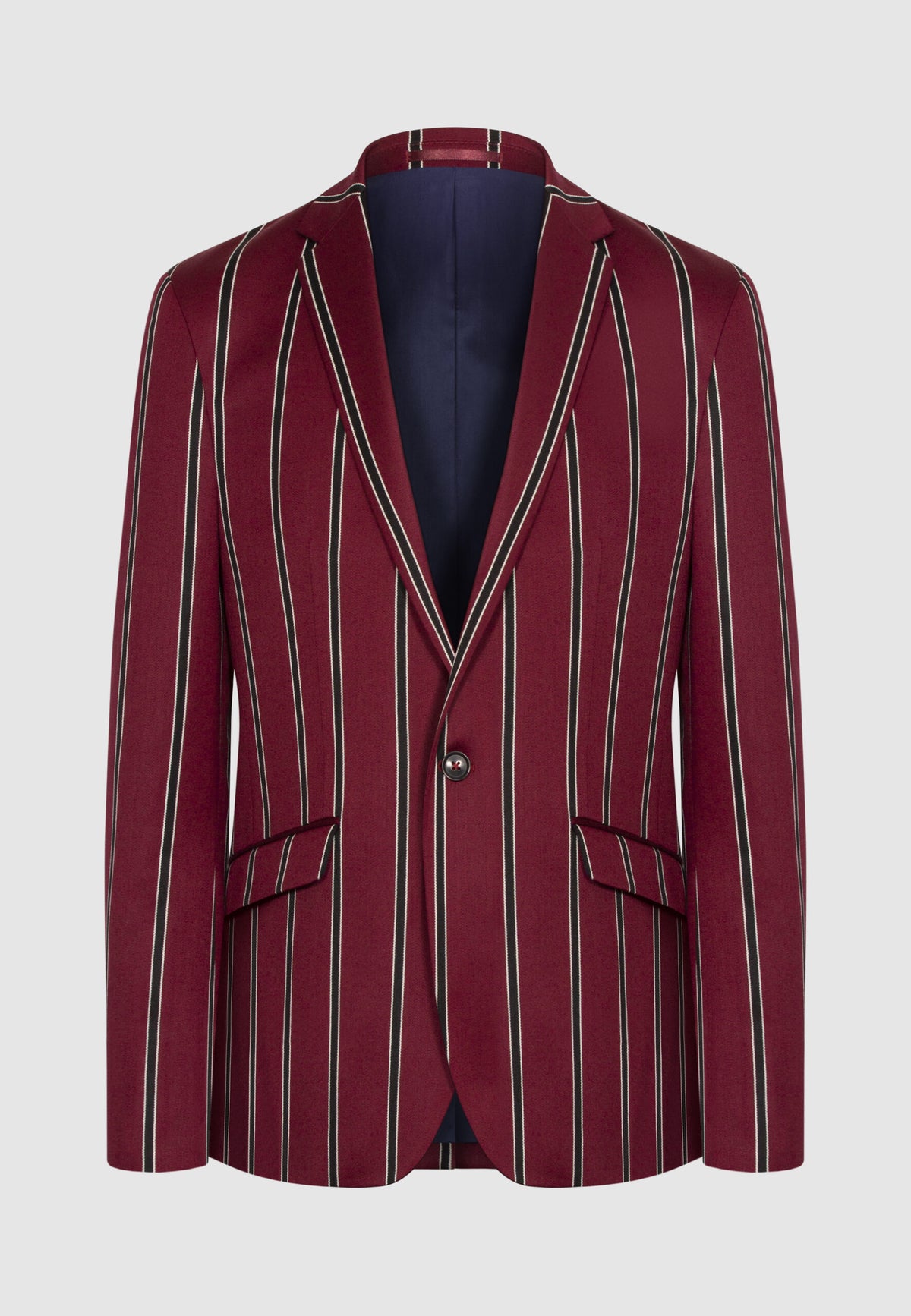 Veste coupe ajustée bordeaux à rayures régatta en laine et coton