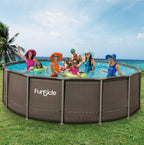 FUNSICLE Piscine Tubulaire Ronde Marron Ø4,57m x h1,22m