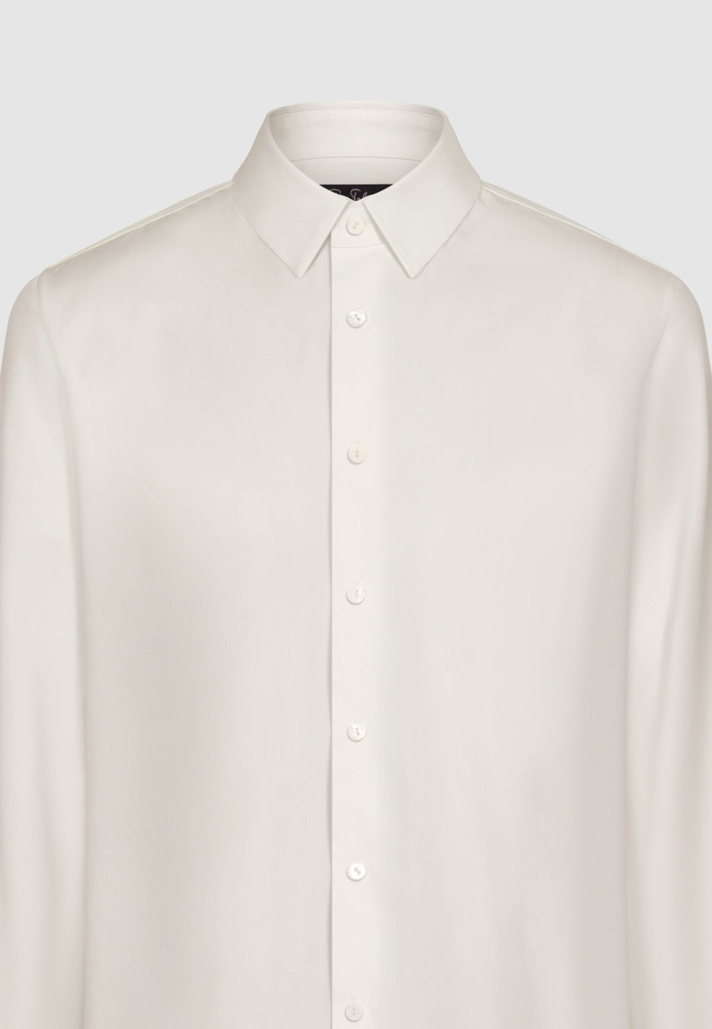 Chemise col français en popeline de coton ivoire