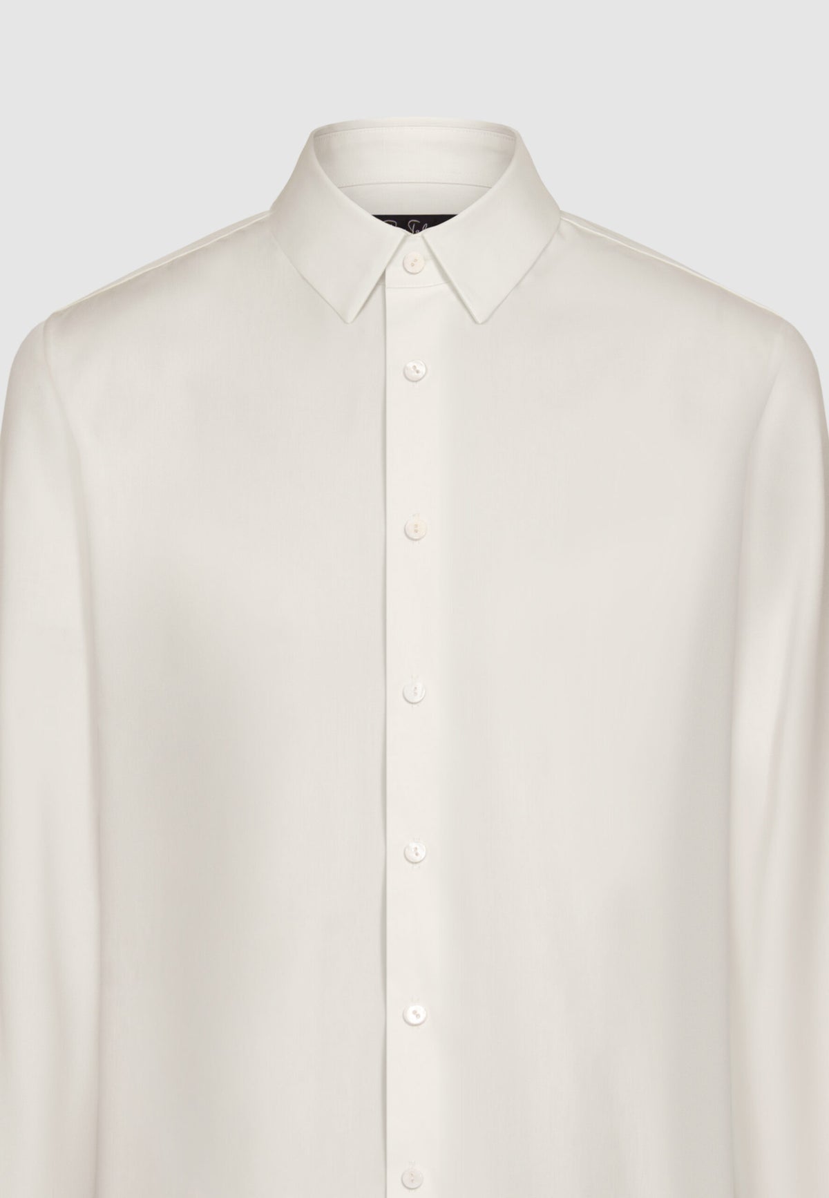Chemise col français en popeline de coton ivoire