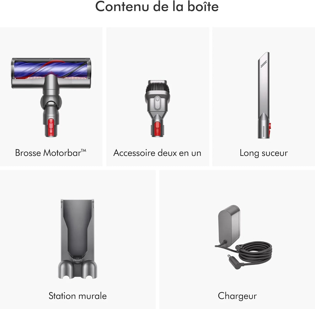 V8 Advanced Aspirateur sans Fil, 130 AW, Jusqu’à 40 Min d’autonomie, Brosse Motorbar Anti-enchevêtrement, élimine Les Poils d’Animaux, aspirateur à Main et Sol