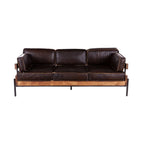 Aerlene 3 Seater Leather Sofa Brown