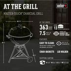 Weber Master-Touch 14516001 Barbecue au charbon de bois, bleu océan profond