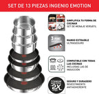 Tefal Ingenio Emotion Set of 3 Frying Pans 22/24/28 cm + 3 Saucepans 16/18/20 cm + Stew Pot 24 cm + Wok 26 cm + 12 Accessories | Induction Safe, Non-Stick, Dishwasher and Oven Safe