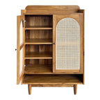 Mahsa Cane Shoe Rack Teak Wood & Cane