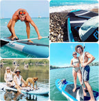 Tabla de Paddle Premium FBSPORT de 11 pulgadas, tabla de yoga con accesorios SUP y bolsa de transporte, postura ancha, control de surf, cubierta antideslizante, correa, remo y bomba para jóvenes y adultos