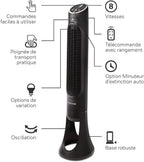 Honeywell HYF290E4 Ventilateur Tour QuietSet Puissant et Ultra Silencieux-avec télécommande-HYF290E, Noir