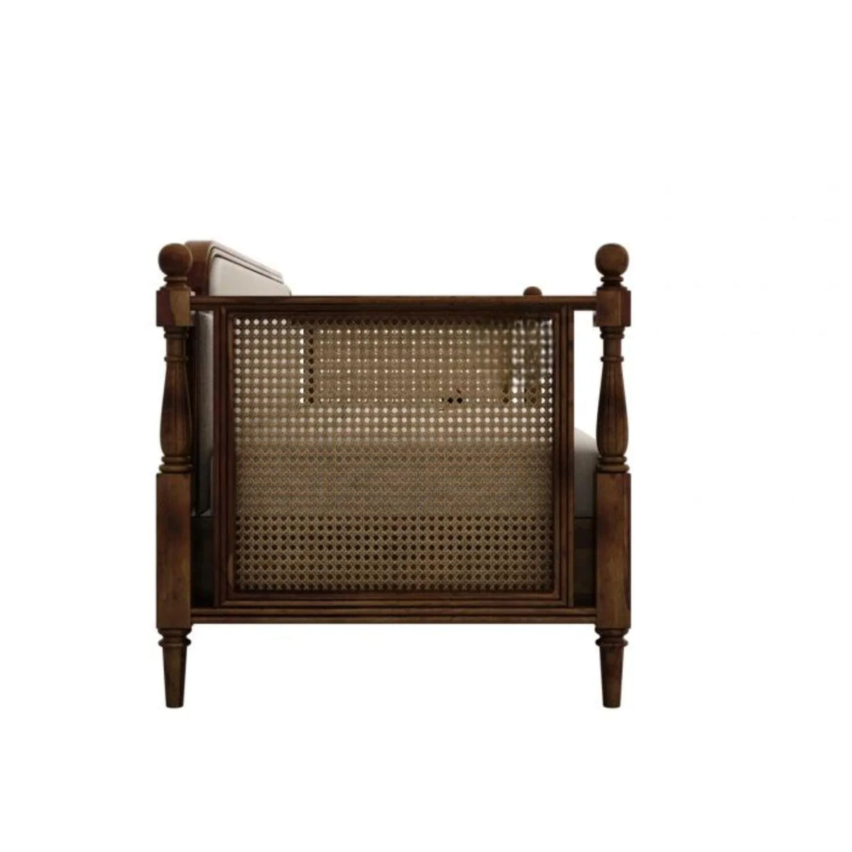 Nismaaya Dyuti Sheesham Wood and Cane Divan Bed with Ivory Mattress