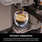 NINJA Machine à café Luxe Essential 2-en-1, Latte, Cappuccino et Espresso avec broyeur à grains et mousseur à lait intégrés, facile à utiliser, 2 préréglages mousse, argent, ES501EU