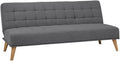 SHIITO | Modelo Versalles - Sofá Cama con Apertura Clic-Clac | Donde la Elegancia y el Confort se encuentran | Diseño Capitoné en Color Gris | 189.5 x 88 x 89 cm