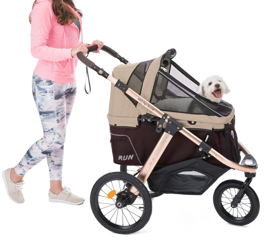 Coche Deportivo para Correr con Ruedas de Goma Confort / Entrada sin Cremallera / Plegado Rápido con Una Mano / Estructura de Aluminio para Perros, Gatos y Mascotas Pequeñas o Medianas (Camuflaje Verde)