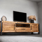 Iron Industrial Style Large Mango Wood Sideboard TV Unit