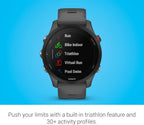 Garmin Forerunner 255 Montre intelligente GPS de course à pied, Advanced Insights, batterie longue durée, gris ardoise, 46 mm