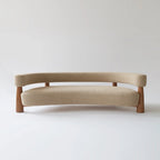 Faber 3 Seater Oak Wood Sofa White